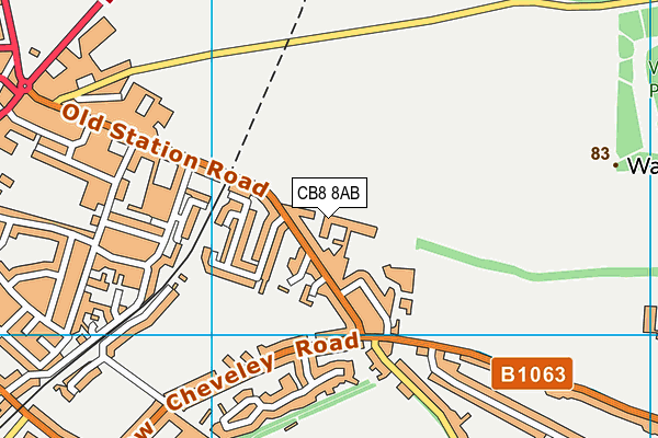 CB8 8AB map - OS VectorMap District (Ordnance Survey)