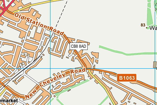CB8 8AD map - OS VectorMap District (Ordnance Survey)