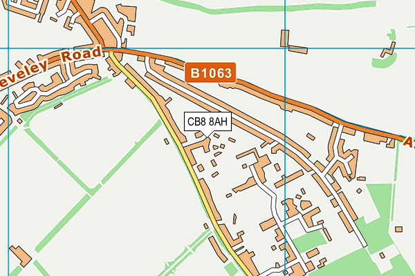 CB8 8AH map - OS VectorMap District (Ordnance Survey)
