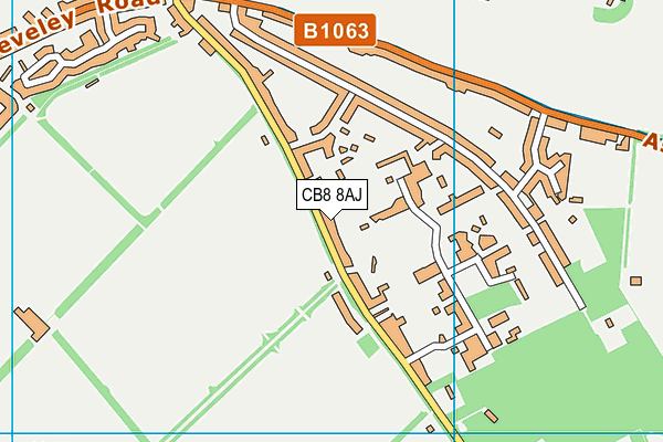 CB8 8AJ map - OS VectorMap District (Ordnance Survey)