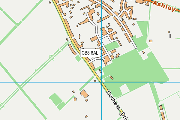 CB8 8AL map - OS VectorMap District (Ordnance Survey)