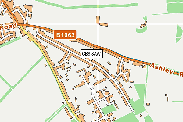 CB8 8AW map - OS VectorMap District (Ordnance Survey)