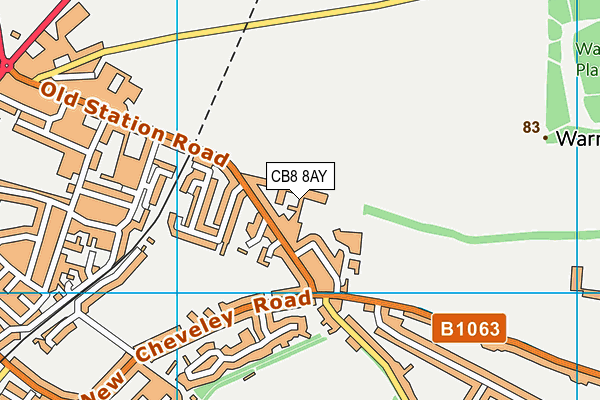 CB8 8AY map - OS VectorMap District (Ordnance Survey)