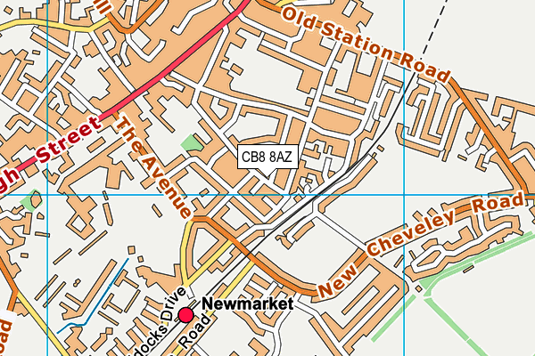 CB8 8AZ map - OS VectorMap District (Ordnance Survey)