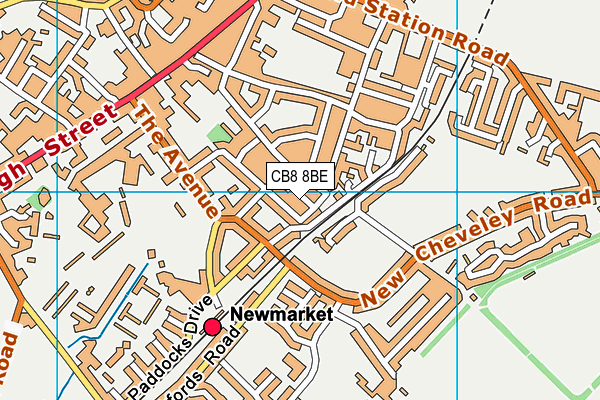 CB8 8BE map - OS VectorMap District (Ordnance Survey)