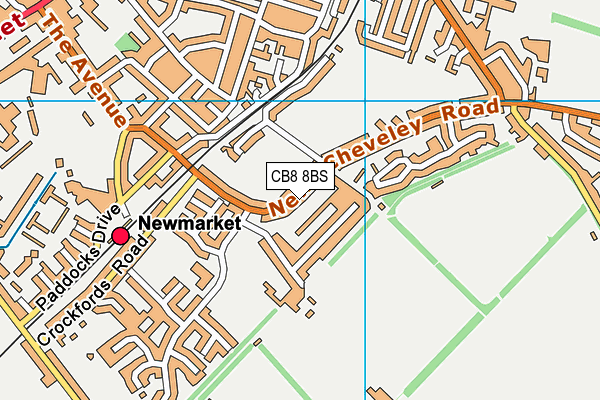 CB8 8BS map - OS VectorMap District (Ordnance Survey)