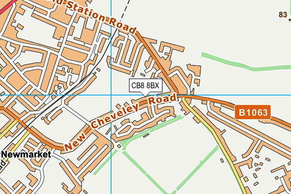 CB8 8BX map - OS VectorMap District (Ordnance Survey)