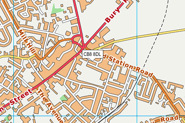 CB8 8DL map - OS VectorMap District (Ordnance Survey)