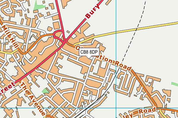 CB8 8DP map - OS VectorMap District (Ordnance Survey)