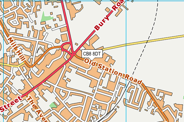 CB8 8DT map - OS VectorMap District (Ordnance Survey)