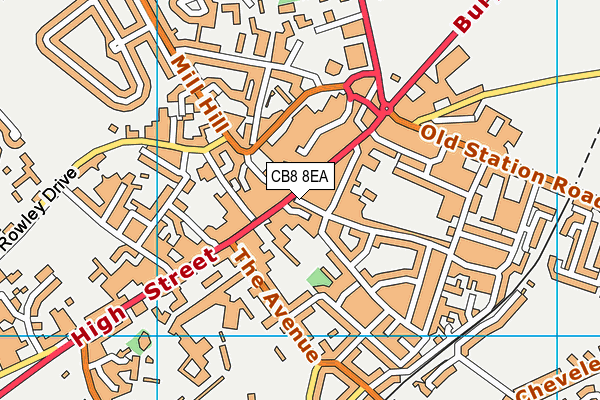 CB8 8EA map - OS VectorMap District (Ordnance Survey)