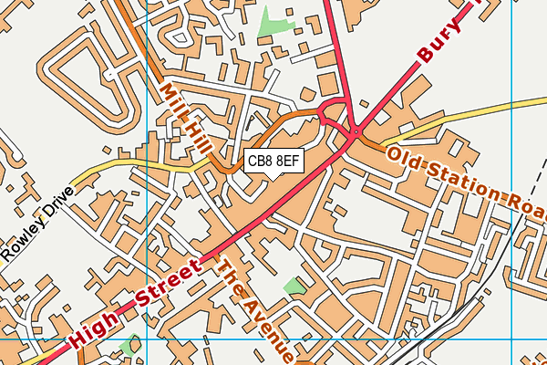 CB8 8EF map - OS VectorMap District (Ordnance Survey)