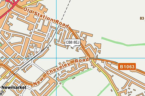 CB8 8EJ map - OS VectorMap District (Ordnance Survey)