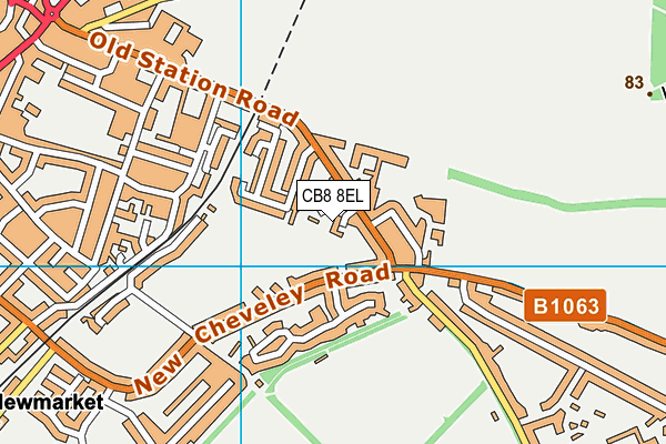 CB8 8EL map - OS VectorMap District (Ordnance Survey)