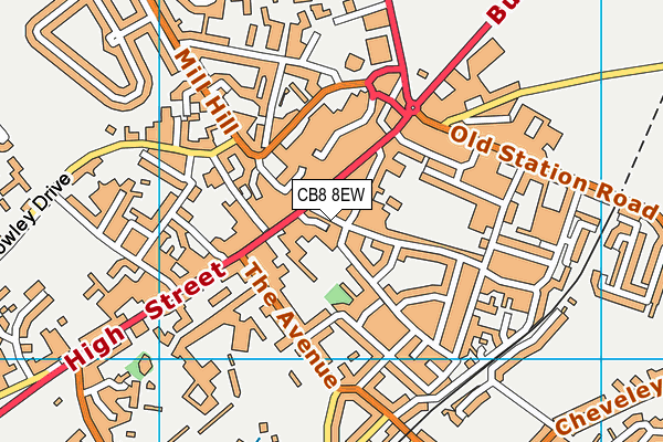 CB8 8EW map - OS VectorMap District (Ordnance Survey)