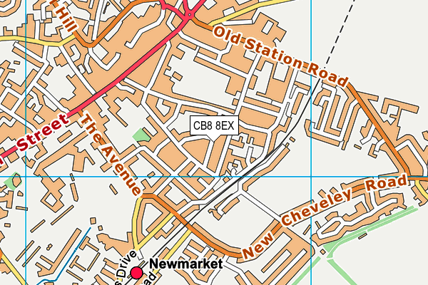 CB8 8EX map - OS VectorMap District (Ordnance Survey)