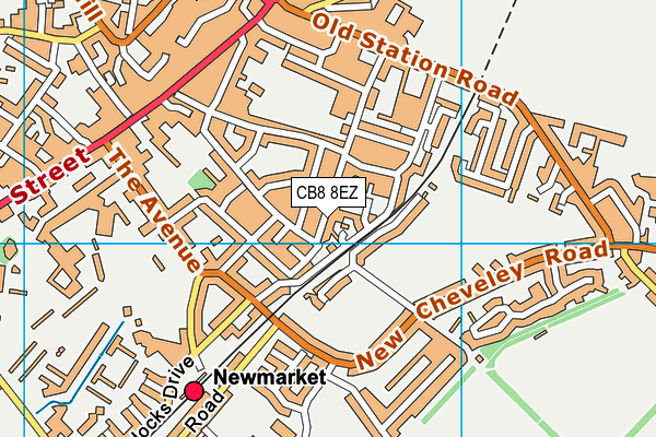 CB8 8EZ map - OS VectorMap District (Ordnance Survey)