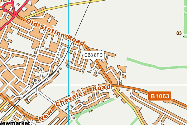 CB8 8FD map - OS VectorMap District (Ordnance Survey)