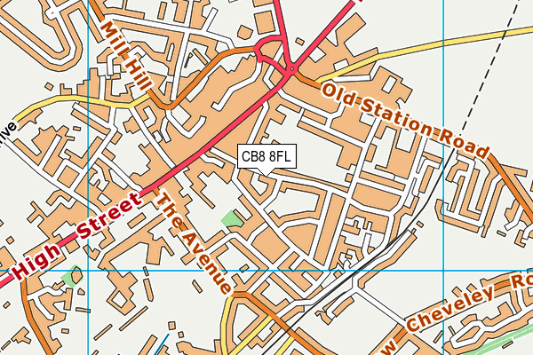 CB8 8FL map - OS VectorMap District (Ordnance Survey)