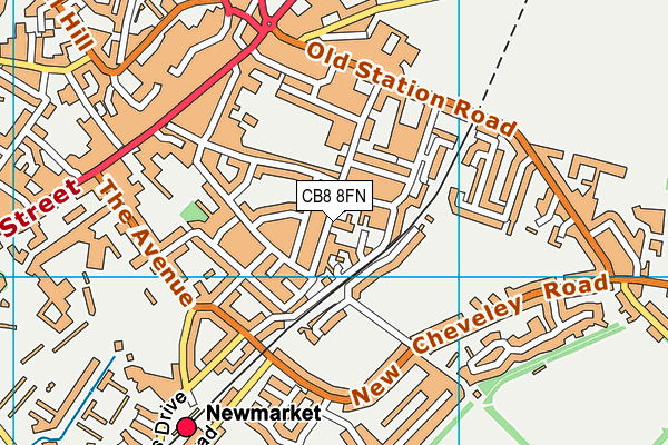 CB8 8FN map - OS VectorMap District (Ordnance Survey)