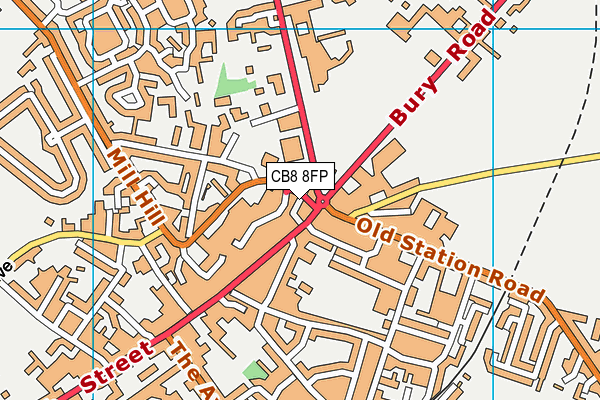 CB8 8FP map - OS VectorMap District (Ordnance Survey)