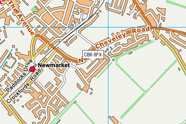CB8 8FX map - OS VectorMap District (Ordnance Survey)