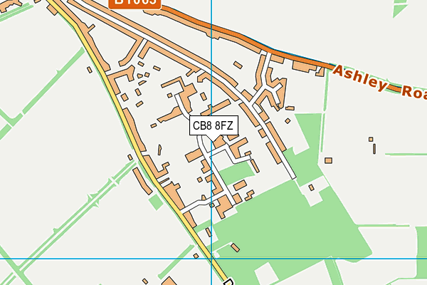 CB8 8FZ map - OS VectorMap District (Ordnance Survey)