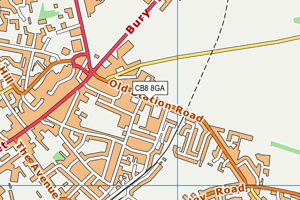 CB8 8GA map - OS VectorMap District (Ordnance Survey)