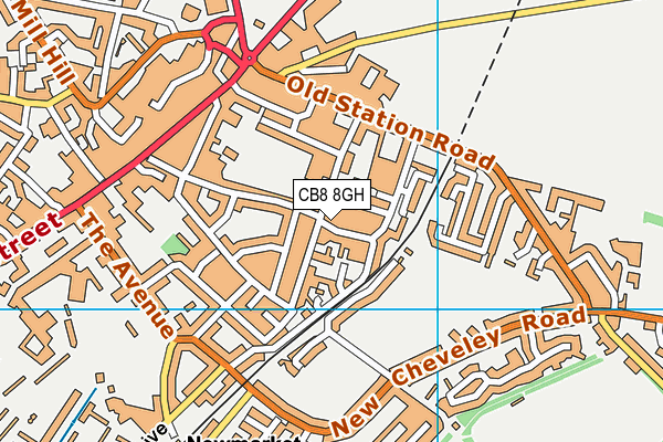 CB8 8GH map - OS VectorMap District (Ordnance Survey)