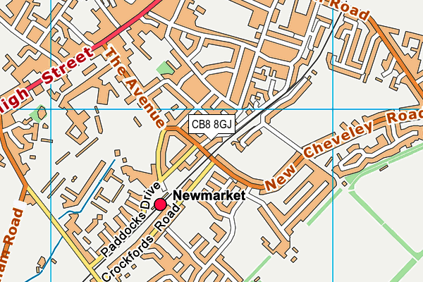 CB8 8GJ map - OS VectorMap District (Ordnance Survey)