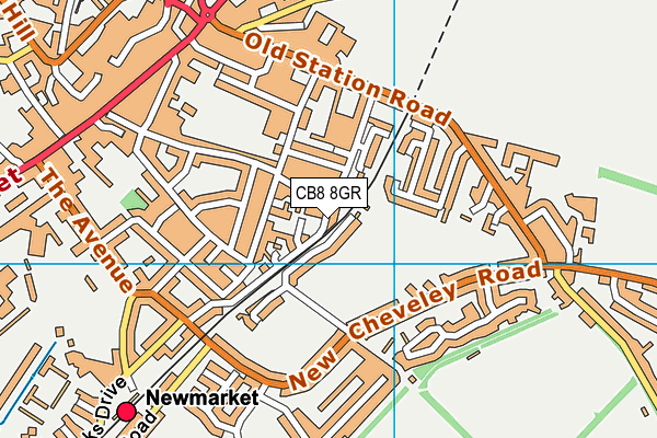 CB8 8GR map - OS VectorMap District (Ordnance Survey)