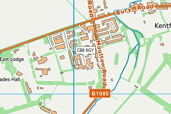 CB8 8GY map - OS VectorMap District (Ordnance Survey)