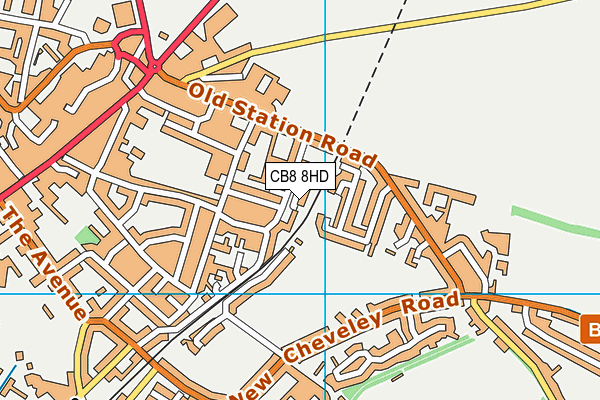 CB8 8HD map - OS VectorMap District (Ordnance Survey)