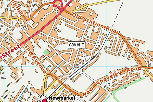 CB8 8HE map - OS VectorMap District (Ordnance Survey)