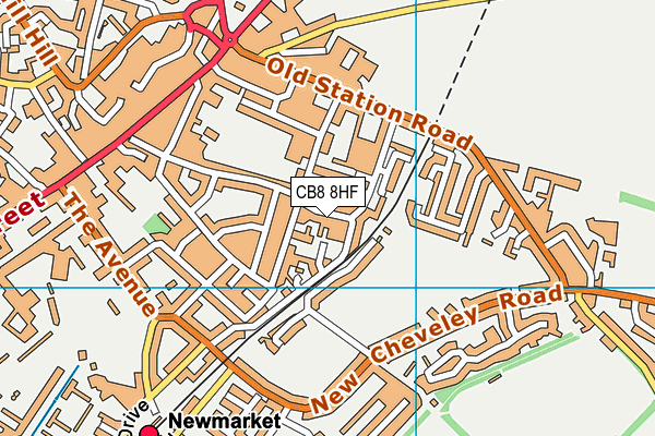 CB8 8HF map - OS VectorMap District (Ordnance Survey)