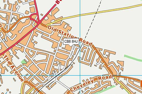 CB8 8HJ map - OS VectorMap District (Ordnance Survey)