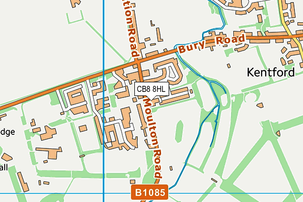 CB8 8HL map - OS VectorMap District (Ordnance Survey)
