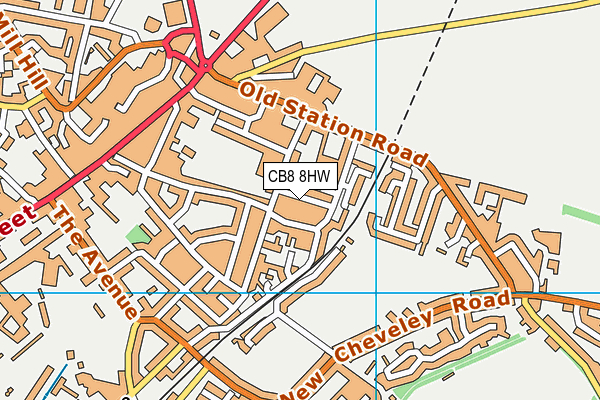 CB8 8HW map - OS VectorMap District (Ordnance Survey)
