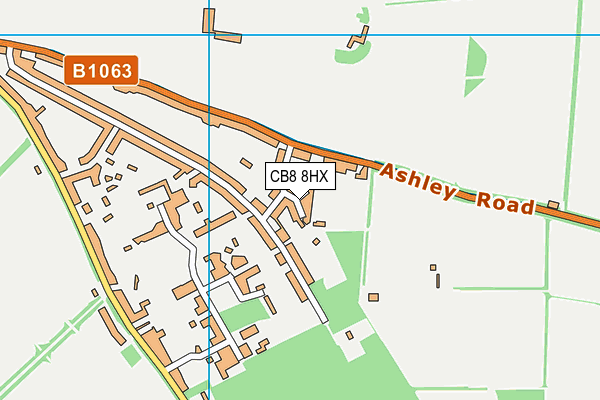 CB8 8HX map - OS VectorMap District (Ordnance Survey)