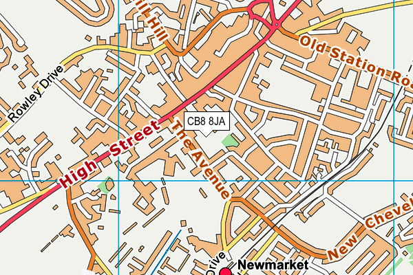 CB8 8JA map - OS VectorMap District (Ordnance Survey)