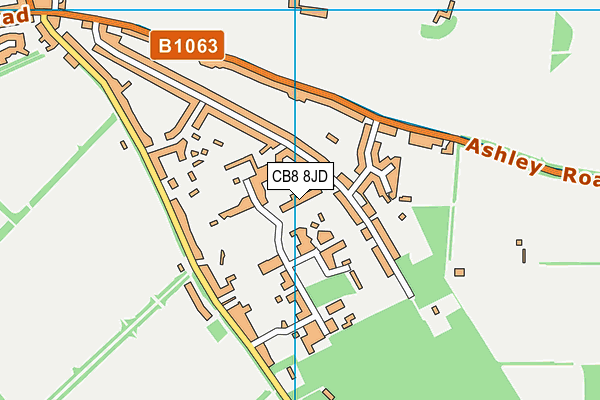 CB8 8JD map - OS VectorMap District (Ordnance Survey)