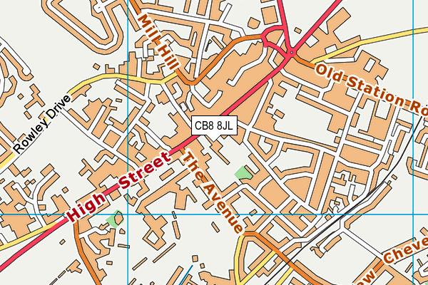 CB8 8JL map - OS VectorMap District (Ordnance Survey)