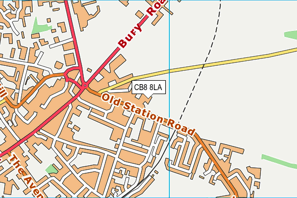 CB8 8LA map - OS VectorMap District (Ordnance Survey)