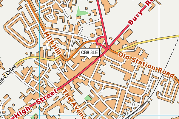 CB8 8LE map - OS VectorMap District (Ordnance Survey)