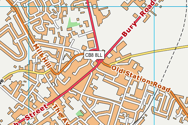 CB8 8LL map - OS VectorMap District (Ordnance Survey)