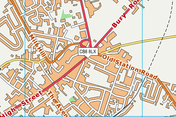 CB8 8LX map - OS VectorMap District (Ordnance Survey)