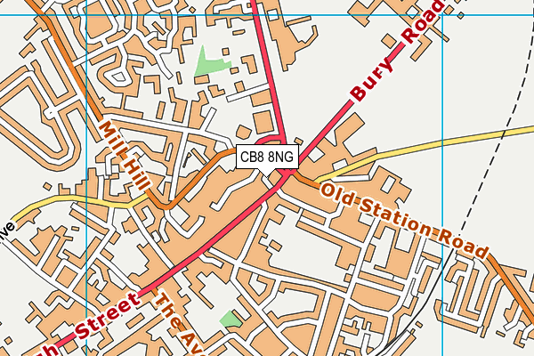 CB8 8NG map - OS VectorMap District (Ordnance Survey)