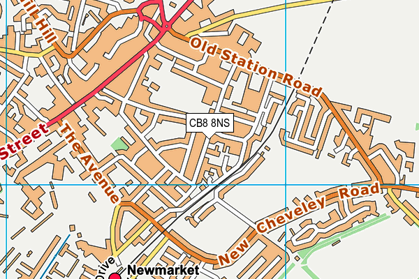 CB8 8NS map - OS VectorMap District (Ordnance Survey)