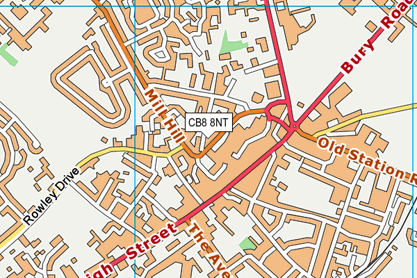 CB8 8NT map - OS VectorMap District (Ordnance Survey)