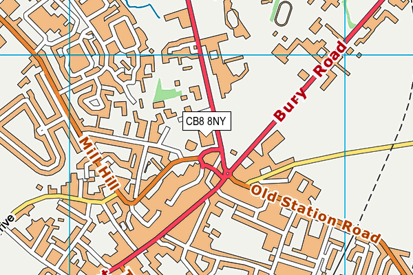 CB8 8NY map - OS VectorMap District (Ordnance Survey)